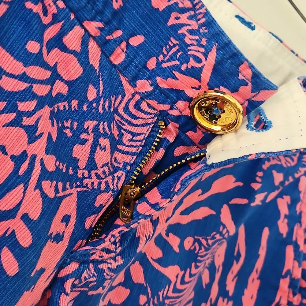 Lilly Pulitzer The Callahan Shorts Zebra Pink Blue Size‎ 00